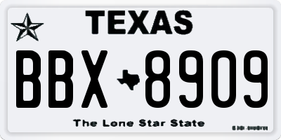TX license plate BBX8909