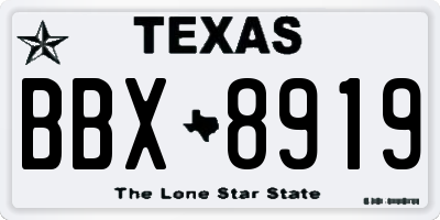 TX license plate BBX8919