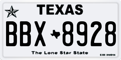 TX license plate BBX8928