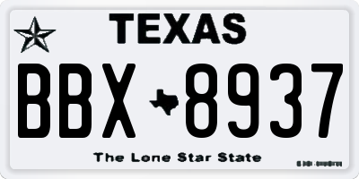 TX license plate BBX8937