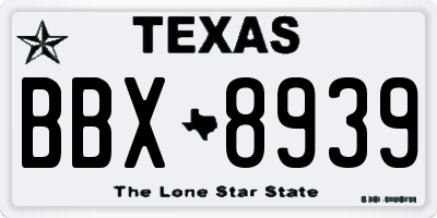 TX license plate BBX8939