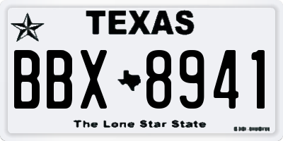 TX license plate BBX8941