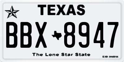 TX license plate BBX8947