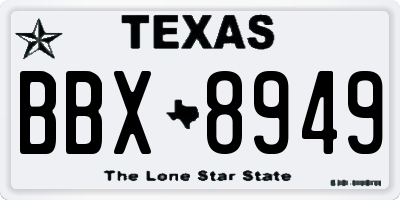 TX license plate BBX8949