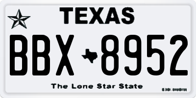 TX license plate BBX8952