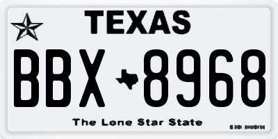 TX license plate BBX8968