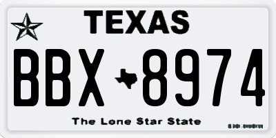 TX license plate BBX8974