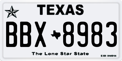 TX license plate BBX8983