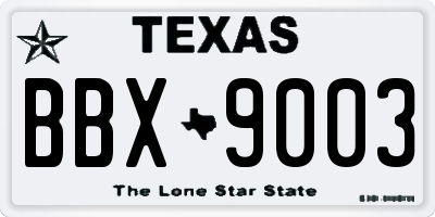 TX license plate BBX9003