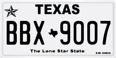 TX license plate BBX9007