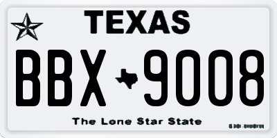 TX license plate BBX9008