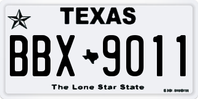 TX license plate BBX9011
