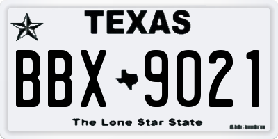 TX license plate BBX9021