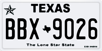 TX license plate BBX9026
