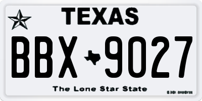 TX license plate BBX9027