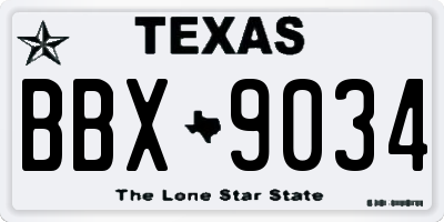 TX license plate BBX9034
