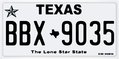 TX license plate BBX9035