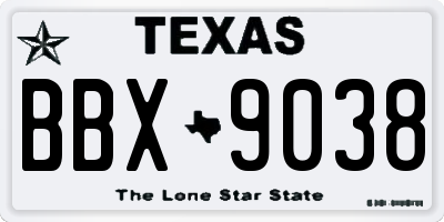 TX license plate BBX9038