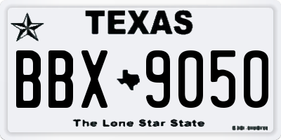 TX license plate BBX9050