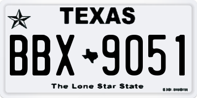 TX license plate BBX9051