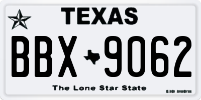 TX license plate BBX9062