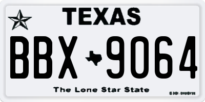 TX license plate BBX9064