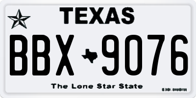 TX license plate BBX9076