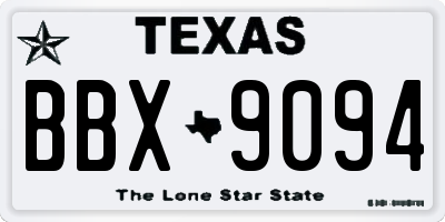 TX license plate BBX9094