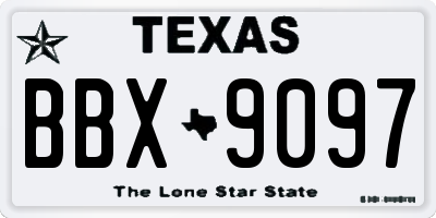 TX license plate BBX9097