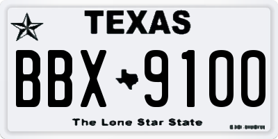 TX license plate BBX9100