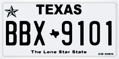 TX license plate BBX9101