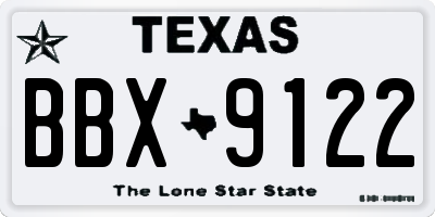 TX license plate BBX9122
