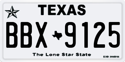 TX license plate BBX9125