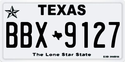 TX license plate BBX9127