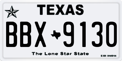 TX license plate BBX9130