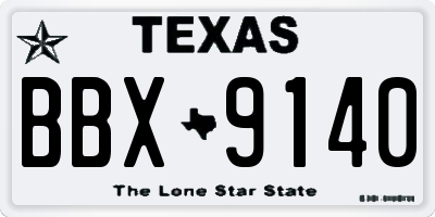 TX license plate BBX9140
