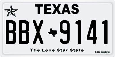 TX license plate BBX9141