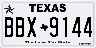 TX license plate BBX9144