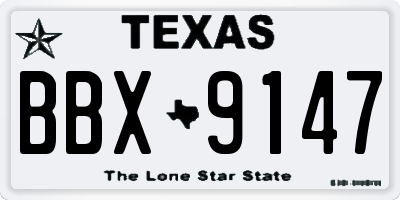 TX license plate BBX9147