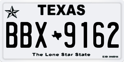 TX license plate BBX9162