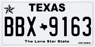 TX license plate BBX9163