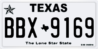 TX license plate BBX9169
