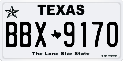 TX license plate BBX9170