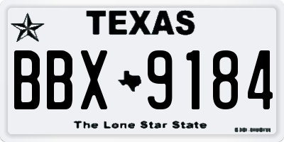 TX license plate BBX9184