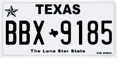 TX license plate BBX9185