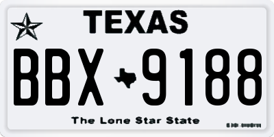 TX license plate BBX9188
