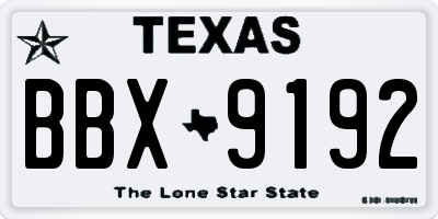 TX license plate BBX9192
