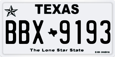 TX license plate BBX9193