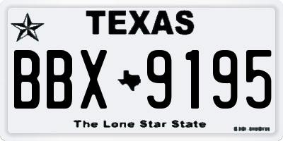 TX license plate BBX9195