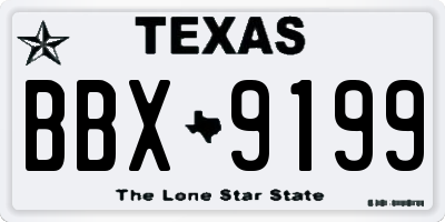 TX license plate BBX9199